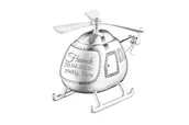 Skarbonki - Srebrna Skarbonka Helikopter Grawer Chrzest Roczek - miniaturka - grafika 1