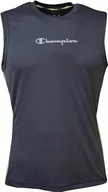 Koszulki sportowe męskie - Champion Męska sportowa koszulka C-tech Quick Dry Poly Mesh Side Piping S/L Tank Top, Czarny, L - miniaturka - grafika 1