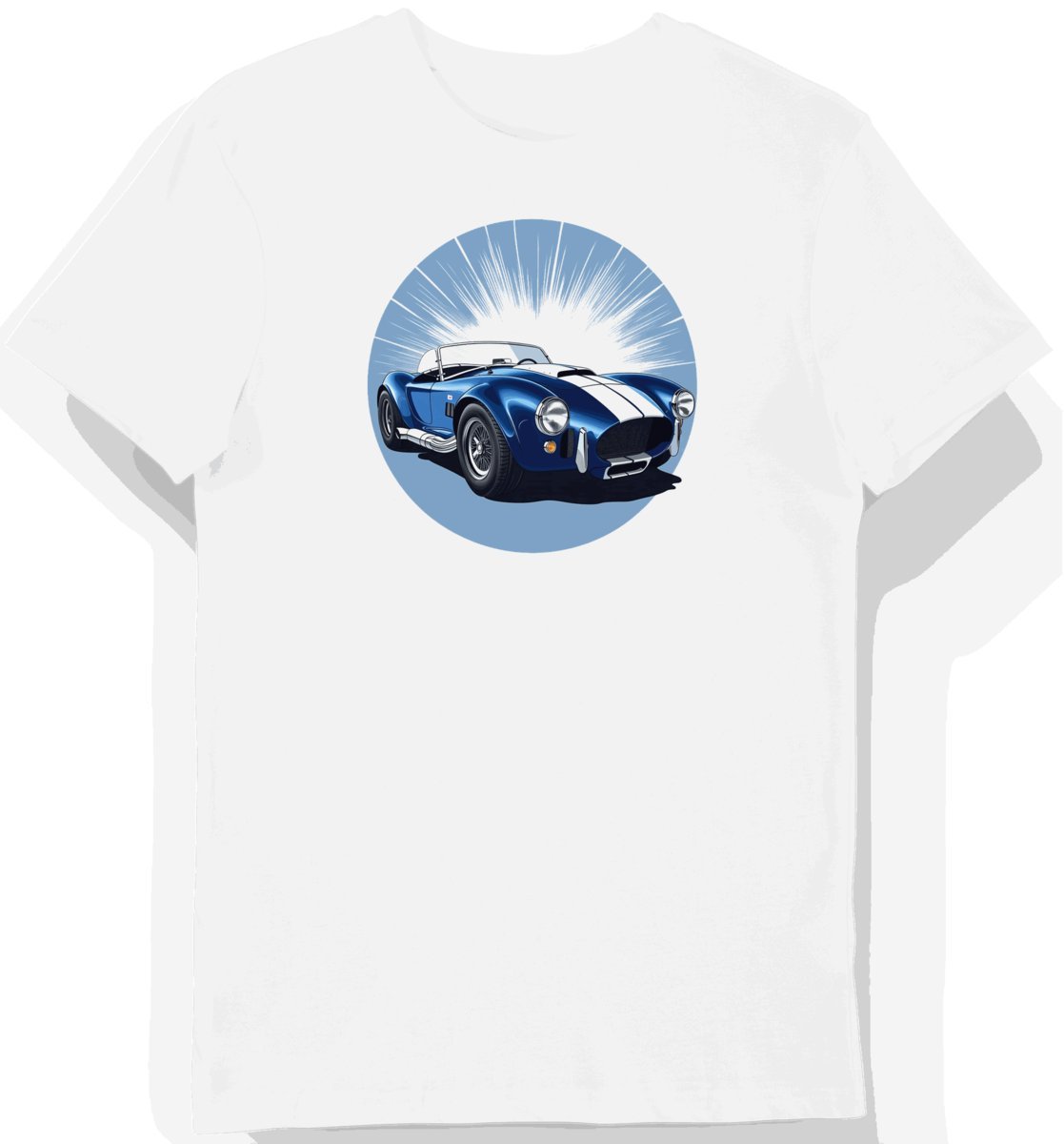 Koszulka męska biała z Motywem Klasycznego Samochodu Shelby Cobra 3XL