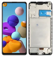 Części serwisowe do telefonów - WYŚWIETLACZ EKRAN LCD DO TELEFONU SAMSUNG A21S RAMKA - miniaturka - grafika 1