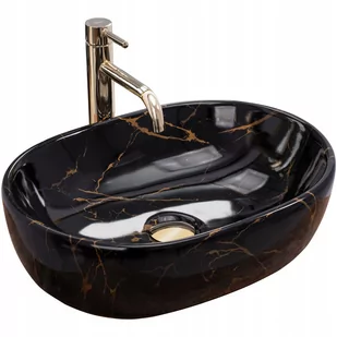 Rea Umywalka nablatowa Rea Amelia Black Marble shiny - Umywalki - miniaturka - grafika 1