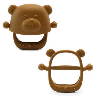 Gryzak silikonowy Glitre brązowy 3M BPA free, sterylizowany, etui, medyczny - Gryzaki dla dzieci Gryzak silikonowy Glitre brązowy 3M BPA free, sterylizowany, etui, medyczny - Gryzaki dla dzieci - miniaturka - grafika 1