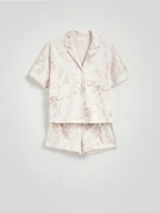Moda i Uroda OUTLET - Reserved - Piżama dwuczęściowa - beżowy - miniaturka - grafika 1