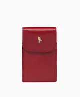 Etui na klucze - PUCCINI Czerwone eleganckie skórzane etui na karty i wizytówki - miniaturka - grafika 1
