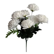 Sztuczne kwiaty - Sztuczny pęk Chryzantem, biały, wysokość 58 cm - miniaturka - grafika 1