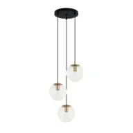 Lampy sufitowe - Potrójna lampa wisząca, mosiądz PND-58867-3S-BK-BRO z serii SARPO  - miniaturka - grafika 1
