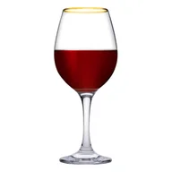 Zestawy do wina - Komplet 6 kieliszków do wina Amber ze złotym rantem 460 ml PASABAHCE - miniaturka - grafika 1