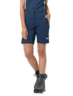 Spodenki damskie - Jack Wolfskin Damskie szorty trekkingowe Overland Shorts W niebieski Dark Indigo 34 - miniaturka - grafika 1