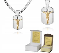 Biżuteria dla dzieci - 925 Srebrny łańcuszek medalik DEDYKACJA 50cm P2M36 - miniaturka - grafika 1