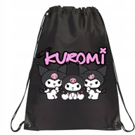 Torby szkolne - P155 PLECAK WOREK NA BUTY TORNISTER KUROMI ANIME KRÓLICZEK JAKOŚĆ CZARNY - miniaturka - grafika 1