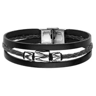 Bransolety męskie - Bransoletka Męska ze skóry naturalnej. - miniaturka - grafika 1