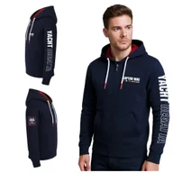 Bluzy męskie - Bluza męska z kapturem rozpinana Yacht Regatta granatowa Captain Mike 3XL - miniaturka - grafika 1