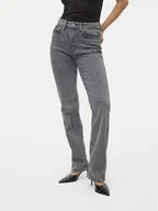 Spodnie damskie - Vero Moda Jeansy Tessa 10320583 Szary Straight Fit - miniaturka - grafika 1