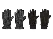 Rękawiczki sportowe męskie - LIVERGY® Rękawiczki skórzane męskie z podszewką, czarny - miniaturka - grafika 1