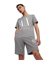 Koszulki męskie - Armani Exchange T-shirt męski 8nztpazjh4z, szary, S - miniaturka - grafika 1