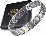 Bransolety męskie - SREBRNA ZDROWOTNA BRANSOLETA BRANSOLETKA MĘSKA MAGNETYCZNA MOCNE MAGNESY - miniaturka - grafika 1