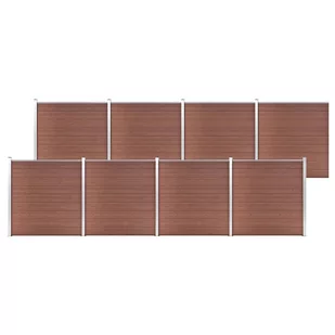 vidaxl Ogrodzenie do ogrodu, WPC, 1391 x 186 cm, brązowe 3053213 - Ogrodzenia - miniaturka - grafika 1