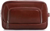 Kosmetyczki, organizery i kuferki - POLSKA SKÓRZANA KOSMETYCZKA SOLOME KARMELOWA - miniaturka - grafika 1