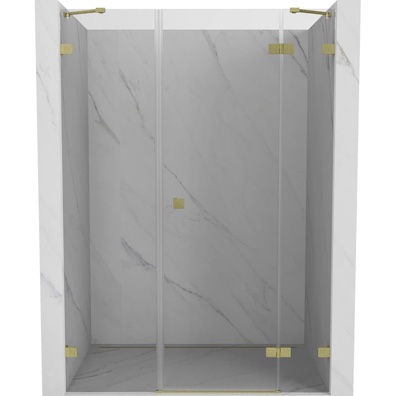 Mexen Lunar drzwi prysznicowe uchylne prawe 145 cm, transparent, złote szczotkowane - 834S-145-050-55-00-P