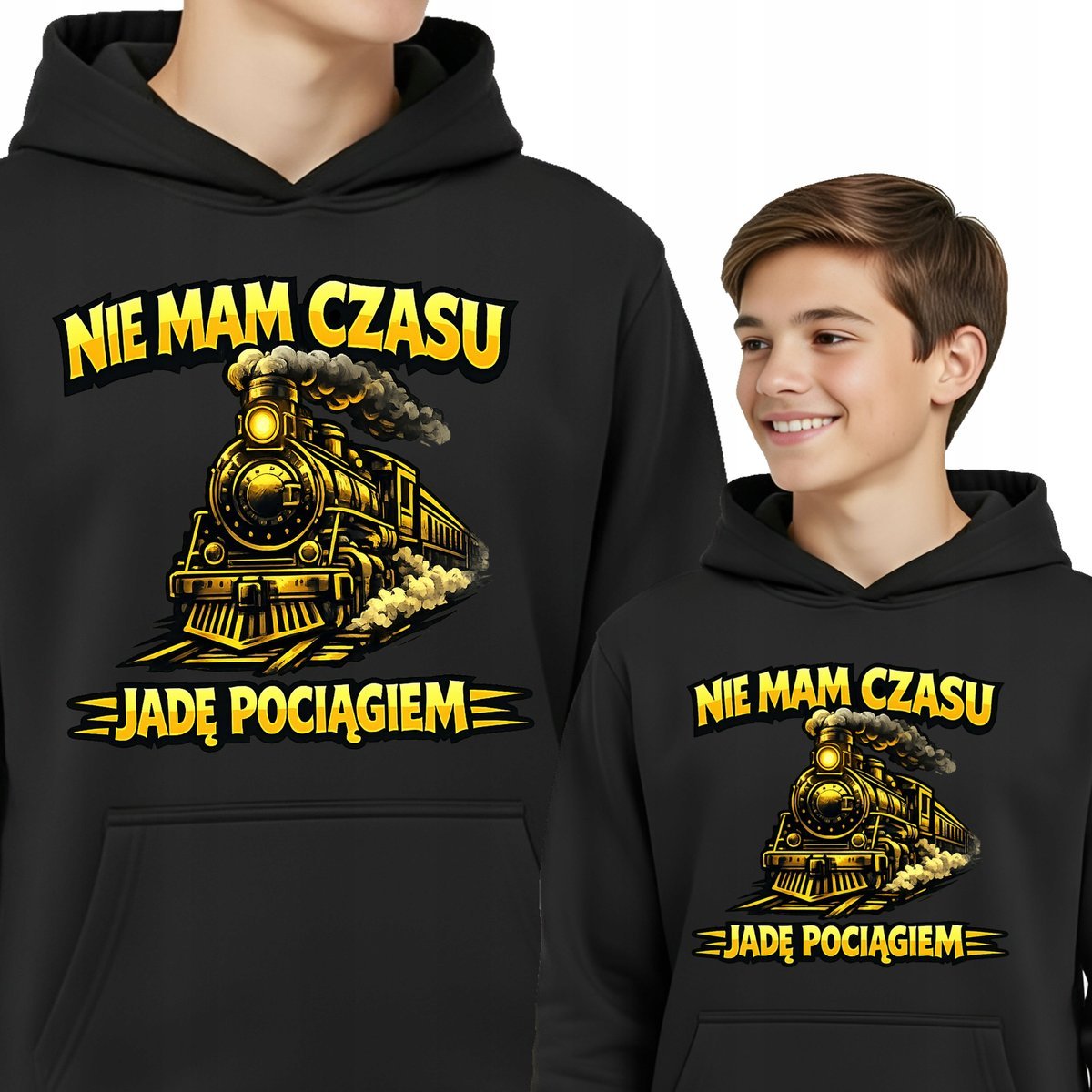 Pociąg Ciepła Bluza Dziecięca Jadę Pociągiem Lokomotywa Parowóz 104 F41