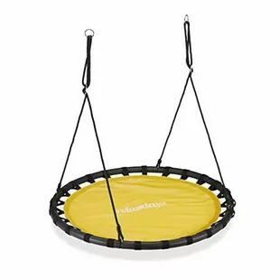 Relaxdays Huśtawka Gniazda, Okrągła Huśtawka Wisząca, Dla Dzieci I Dorosłych, Regulowana, Na Zewnątrz, Ø: 120 Cm, Do 100 Kg, Żółta - Huśtawki - miniaturka - grafika 1