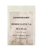 Pasmanteria - Tkanina kanwa Monks Cloth do punch needle Zweigart 7ct 35x42cm ecru 28/10 - miniaturka - grafika 1