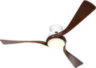 Wentylatory sufitowe - Energooszczędny wentylator sufitowy z oświetleniem LED i pilotem Eco Regento 140 cm biały/orzech włoski - miniaturka - grafika 1