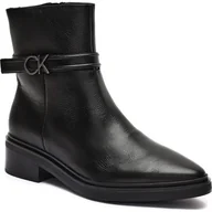 Botki damskie - Calvin Klein Skórzane botki - miniaturka - grafika 1