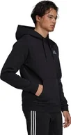 Bluzy męskie - Bluza Męska Adidas Essentials Fleece Kangurka Czarna r L - miniaturka - grafika 1