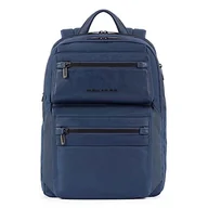 Plecaki - PIQUADRO Woody Średni plecak ze skóry i tkaniny, Blau_blau, Taglia unica, Biznes - miniaturka - grafika 1