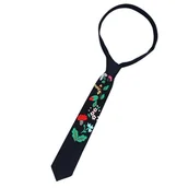 Krawaty i muchy męskie - Krawat kociewski ręcznie haftowany - miniaturka - grafika 1