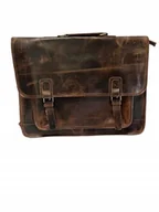 Teczki i aktówki - TORBA TECZKA SKÓRZANA NA LAPTOPA AKTÓWKA NA DOKUMENTY BRĄZOWA - miniaturka - grafika 1