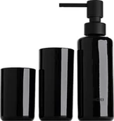 Mydelniczki i dozowniki mydła - Dozownik do mydła Pop Up czarny z kubkami 3 el. - miniaturka - grafika 1