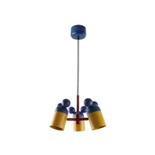 Lampy sufitowe - Niebieska lampa wisząca z metalowym kloszem Mouse II – GTV - miniaturka - grafika 1