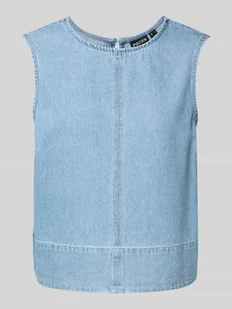 Top jeansowy o kroju relaxed fit z czystej bawełny model ‘FLORA’ - Koszule damskie - miniaturka - grafika 1