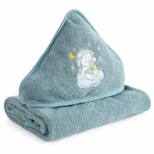 Ręcznik BABY75 100x100 cm niebieski z kapturem - Ręczniki - miniaturka - grafika 1