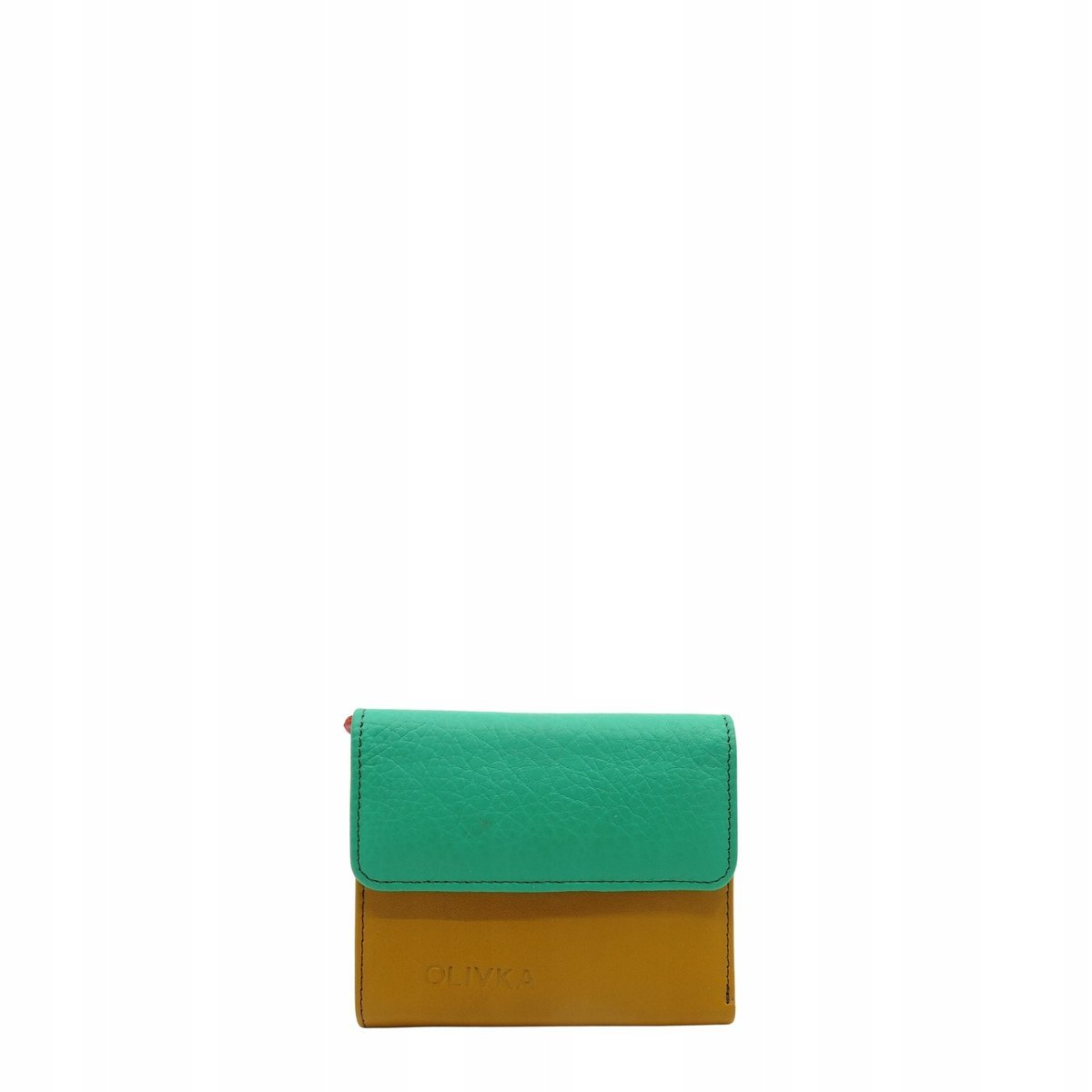 Portfel damski skórzany miejsce na bilon zdjęcie przegródki OLIVKA