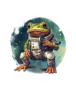 Naprasowanka żaba żabka kosmos kosmonauta 6 - Pasmanteria - miniaturka - grafika 1