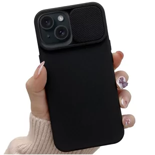 Etui do iPhone 15 Plus Slide Case z osłoną na obiektyw aparat obudowa matowe czarne Alogy Soft Matt - Gadżety USB - miniaturka - grafika 1