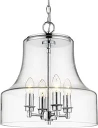 LAMPA WISZĄCA Prague szklana, metalowe, srebrne detale w klasycznym stylu - Lampy sufitowe - miniaturka - grafika 1