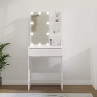 Toaletki - Toaletka z oświetleniem LED, biała z połyskiem, 60x40x140 cm - miniaturka - grafika 1