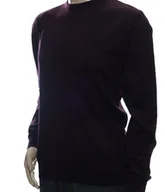 Swetry męskie - Sweter męski z kaszmiru i wełny merynosów kaszmirowy L śliwkowy 161 - miniaturka - grafika 1