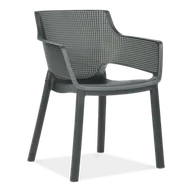 Fotele i krzesła ogrodowe - ALLIBERT Krzesło ogrodowe ELISA plastikowe antracytowe - miniaturka - grafika 1