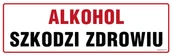 Tablice BHP - NC043 ALKOHOL SZKODZI ZDROWIU, FN - FOLIA SAMOPRZYLEPNA; (450X150MM) - miniaturka - grafika 1
