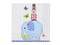 Dekoracje i nakrycia stołu na imprezę - Serwetki Słonik Baby niebieskie - 33 cm - 20 szt. - miniaturka - grafika 1