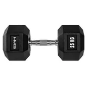Hantle i ciężarki - HMS Hantla gumowana Hex Pro 25 kg 17-66-121 - miniaturka - grafika 1