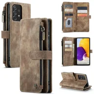 Etui i futerały do telefonów - CASEME dla Samsung Galaxy A13 4G C30 Series Zipper Pocket Wallet Pokrowiec na telefon, etui na telefon ze stojakiem Brown Style C Samsung Galaxy A1... - miniaturka - grafika 1