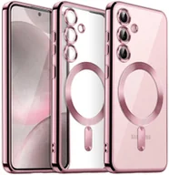 Etui i futerały do telefonów - Etui Supero Magnetyczne do Samsung Galaxy A15/ A15 5G, przezroczyste ze różową ramką - miniaturka - grafika 1