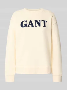 Bluza z okrągłym dekoltem i wyhaftowanym logo - Bluzy damskie - miniaturka - grafika 1