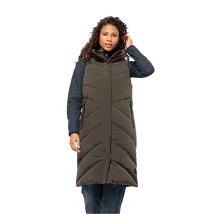 Damska kamizelka przedłużana Jack Wolfskin MARIENPLATZ VEST W cold coffee - S - Kamizelki damskie - miniaturka - grafika 1